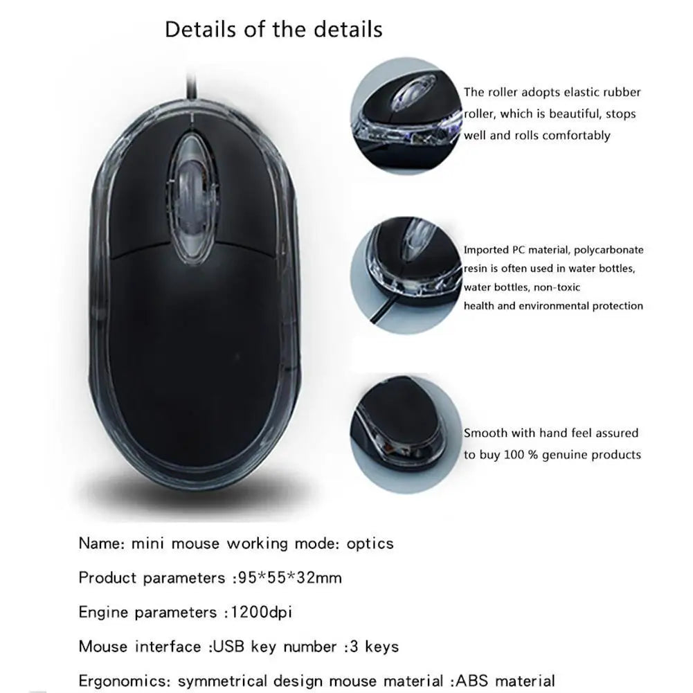 USB Optical Wired Mouse Blue Backlit Type C Ergonomic Multimedia Keys Silent Mouse for Office, Home, and Business Use