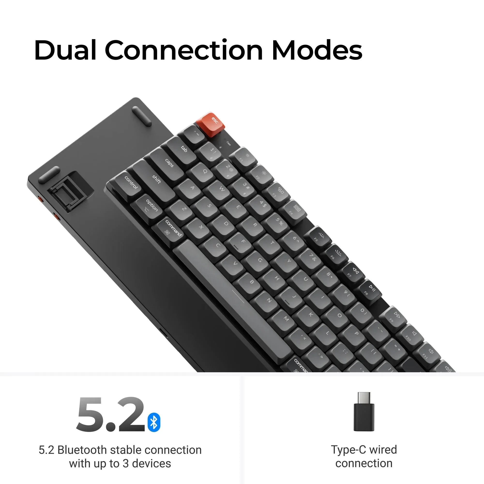 Keychron K1 Version 6 QMK Wireless Custom Mechanical Keyboard Low Profile Switch Ultra Slim Double-Shot PBT Keycap