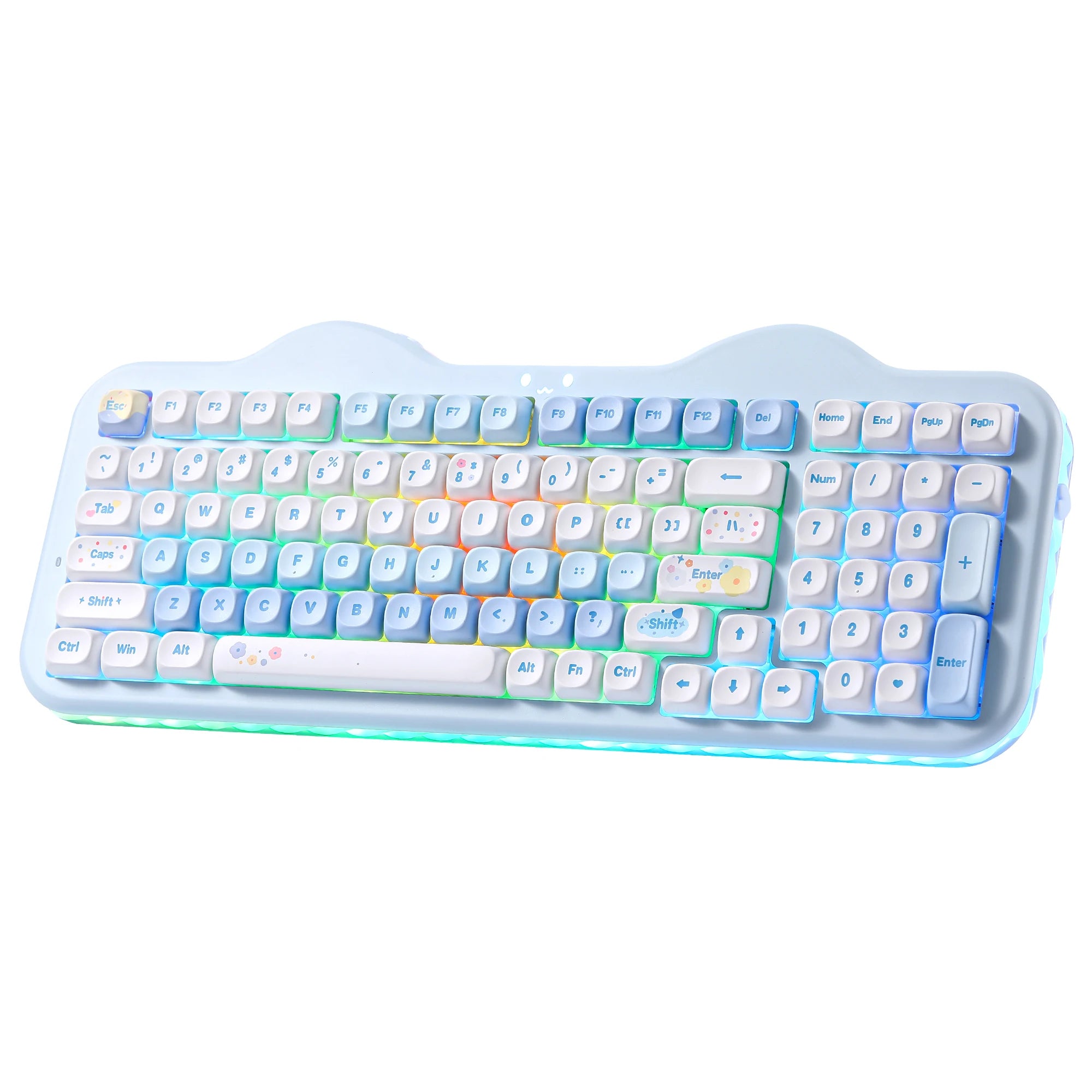 YUNZII C98 Wireless Mechanical Keyboard, 99-Key Hot Swap Gasket Keyboard with Numpad, Custom RGB Backlight,Cute Keeb for Win/Mac