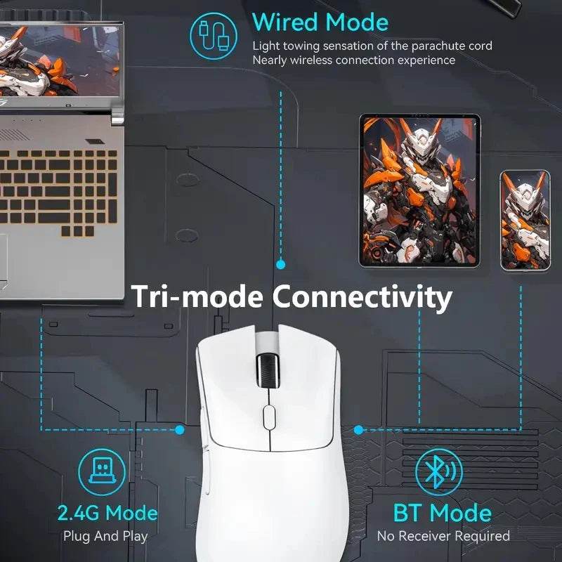 Attack Shark R1 Tri-Mode Wireless Gaming Mouse – 18000 DPI / 1000Hz, PAW3311, with Macro Support