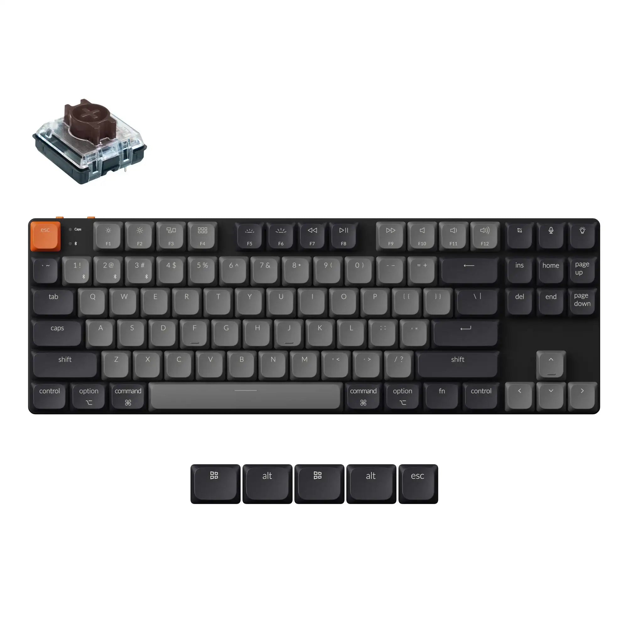 Keychron K1 Version 6 QMK Wireless Custom Mechanical Keyboard Low Profile Switch Ultra Slim Double-Shot PBT Keycap