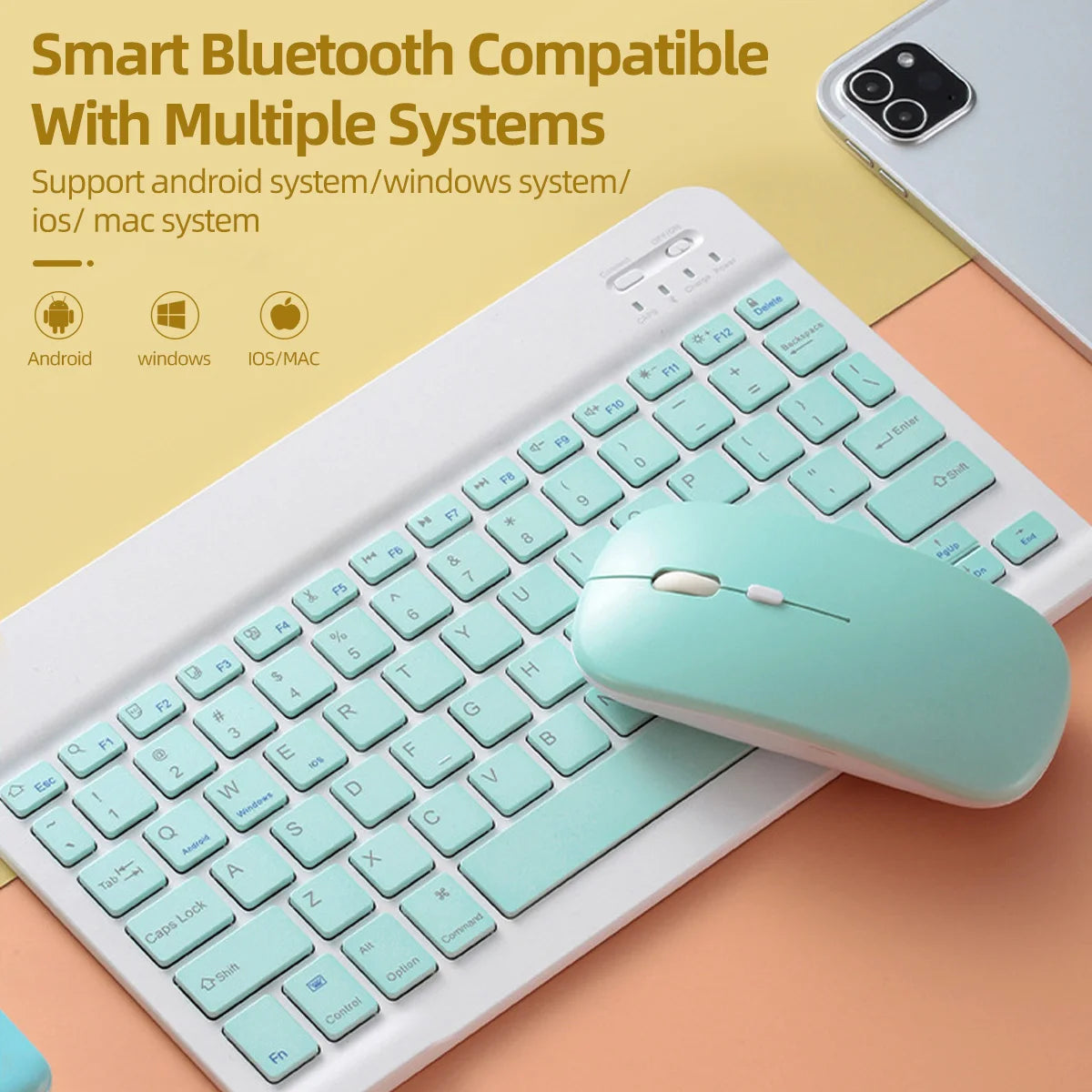 Rechargeable Wireless Bluetooth Mouse For iPad Pro 11 12.9 Air 5 4 2.4G USB Mice For Android Windows Tablet Laptop Notebook PC