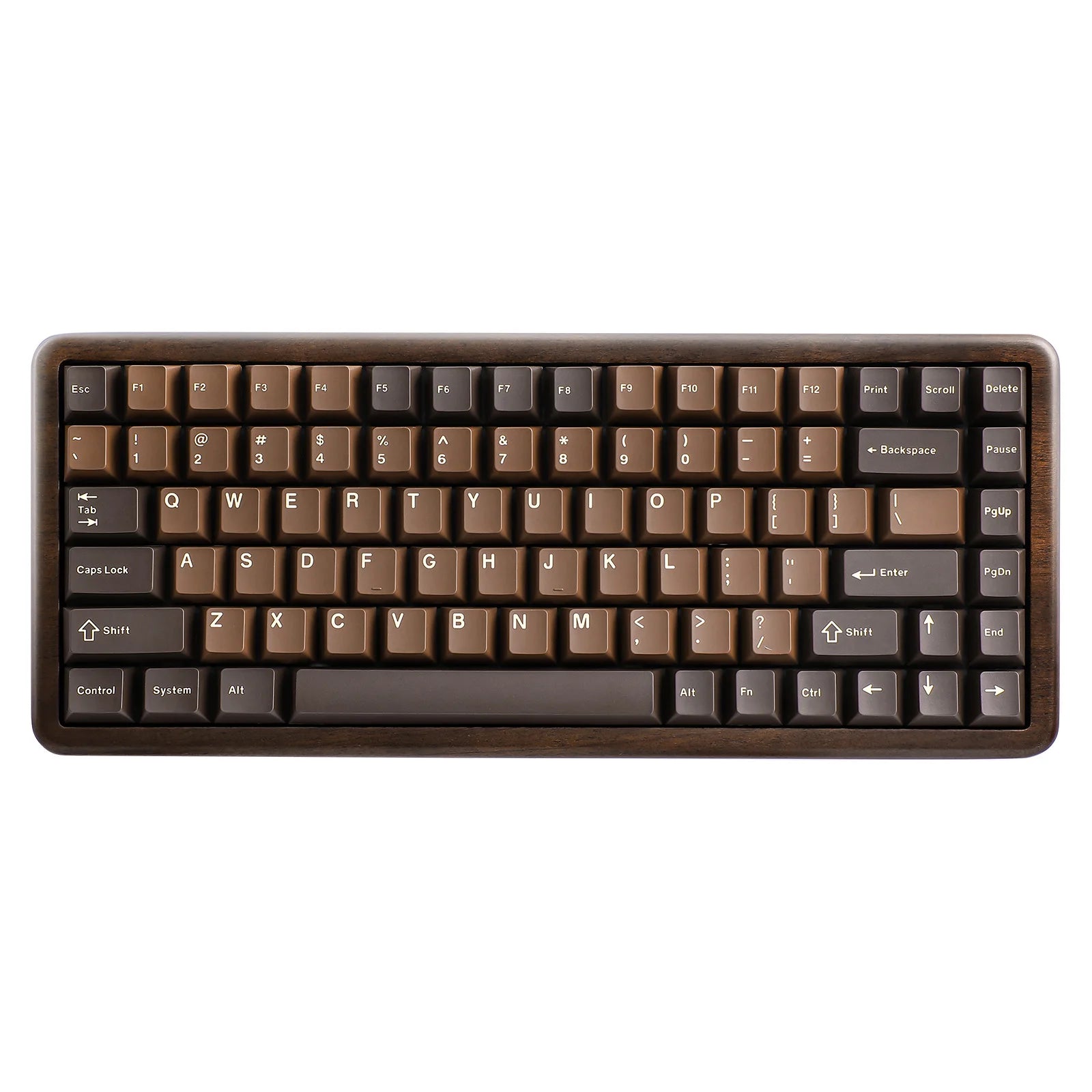 YUNZII WOOD84 Wireless Mechanical Keyboard, 75% Walnut RGB Backlit Wooden Keyboard