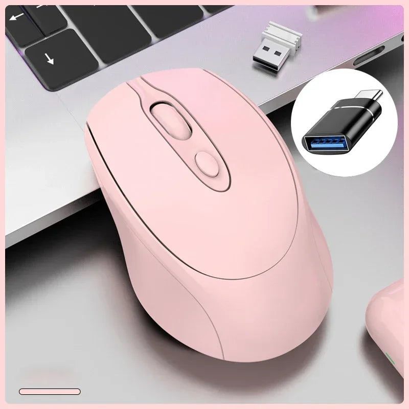 Rechargeable Wireless Mouse Dual Modes Bluetooth-compatible 2.4G USB Silent Ergonomic Mice For Laptop Pad Tablet Macbook Mause